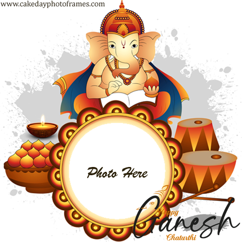 Custom Ganesh Chaturthi Wishing Cards with Name & Picture